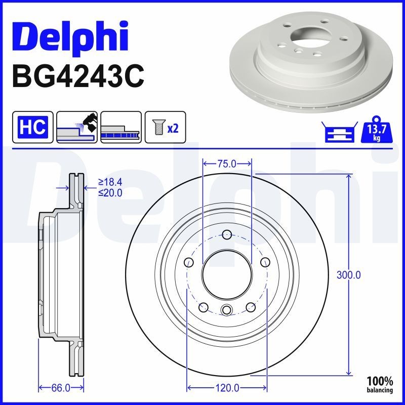 Bremžu diski DELPHI BG4243C