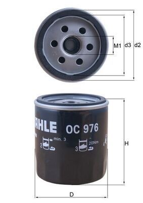 Eļļas filtrs MAHLE OC976