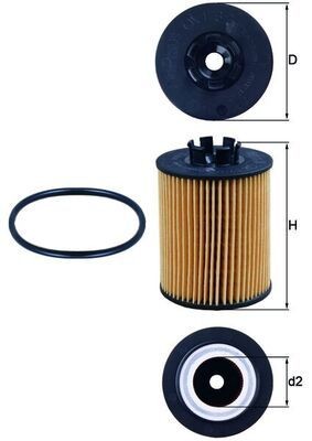 Eļļas filtrs MAHLE OX173/2D