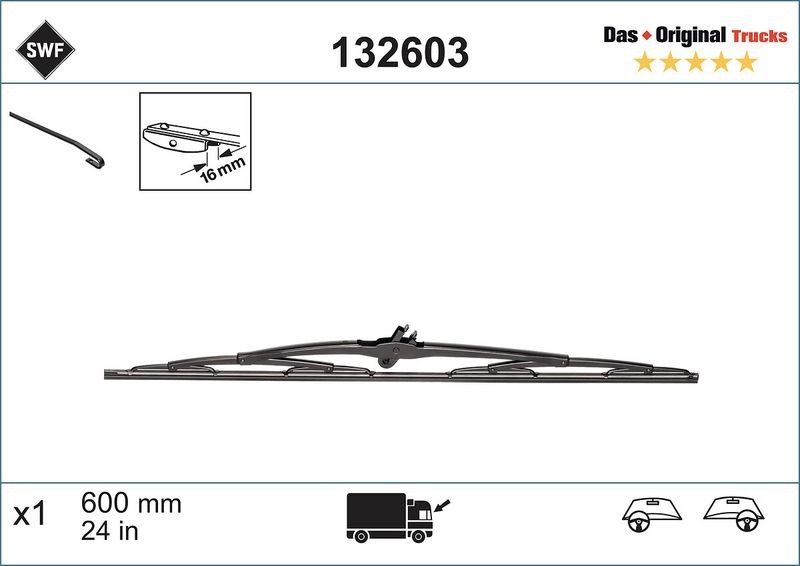 Stikla tīrītāja slotiņa SWF 132603