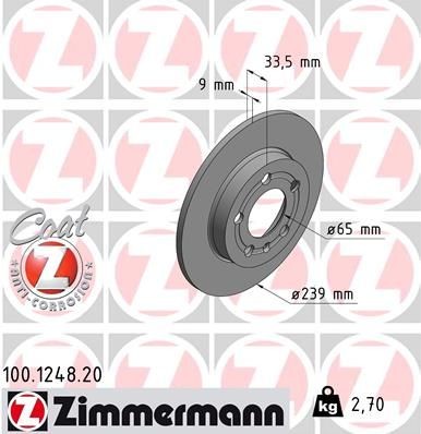 Bremžu diski ZIMMERMANN 100.1248.20