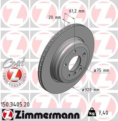Bremžu diski ZIMMERMANN 150.3405.20